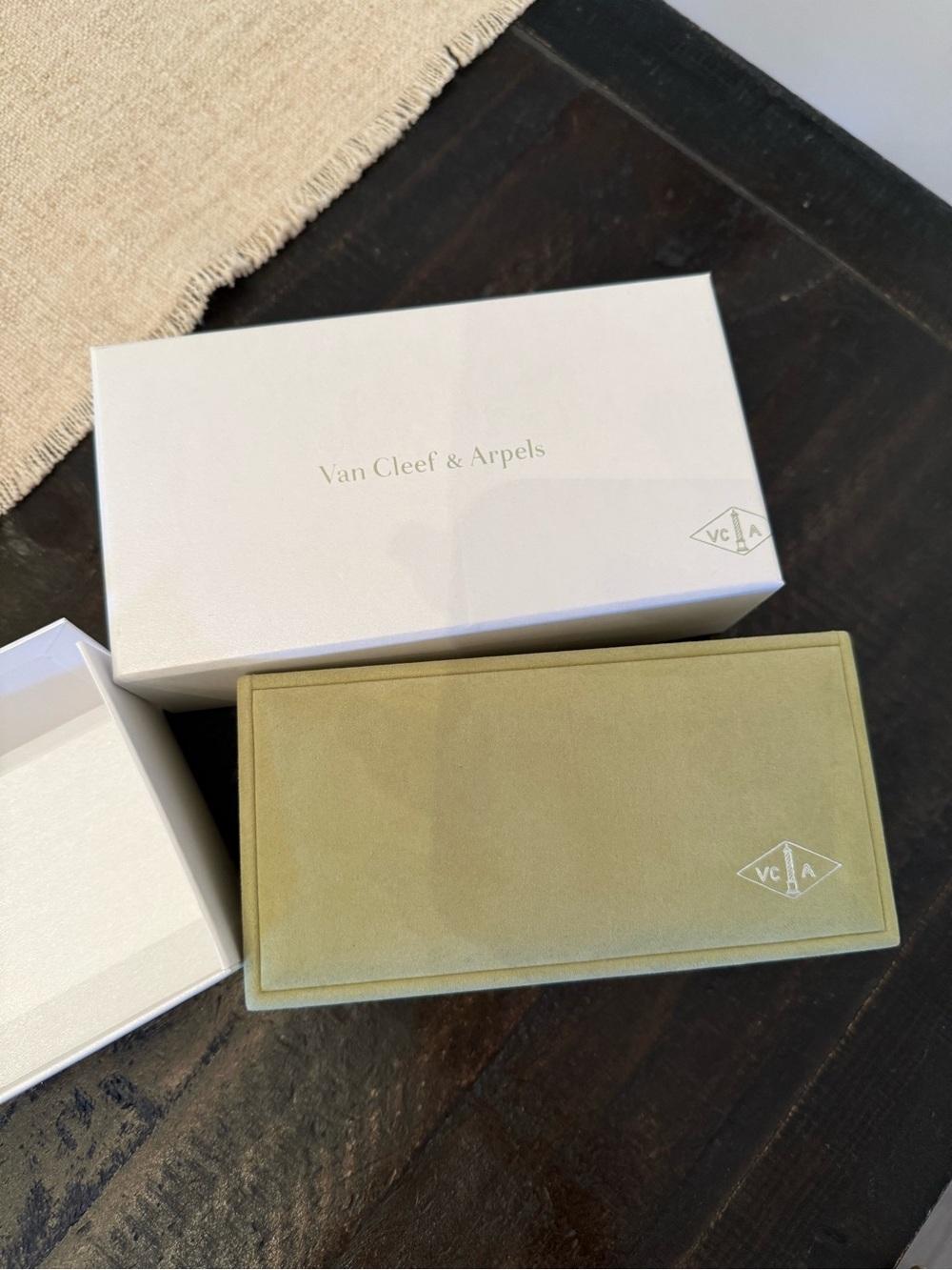 Authentic Van Cleef & Arpels Olive Green Jewelry Box
